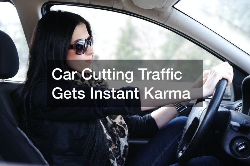 Car Cutting Traffic Gets Instant Karma